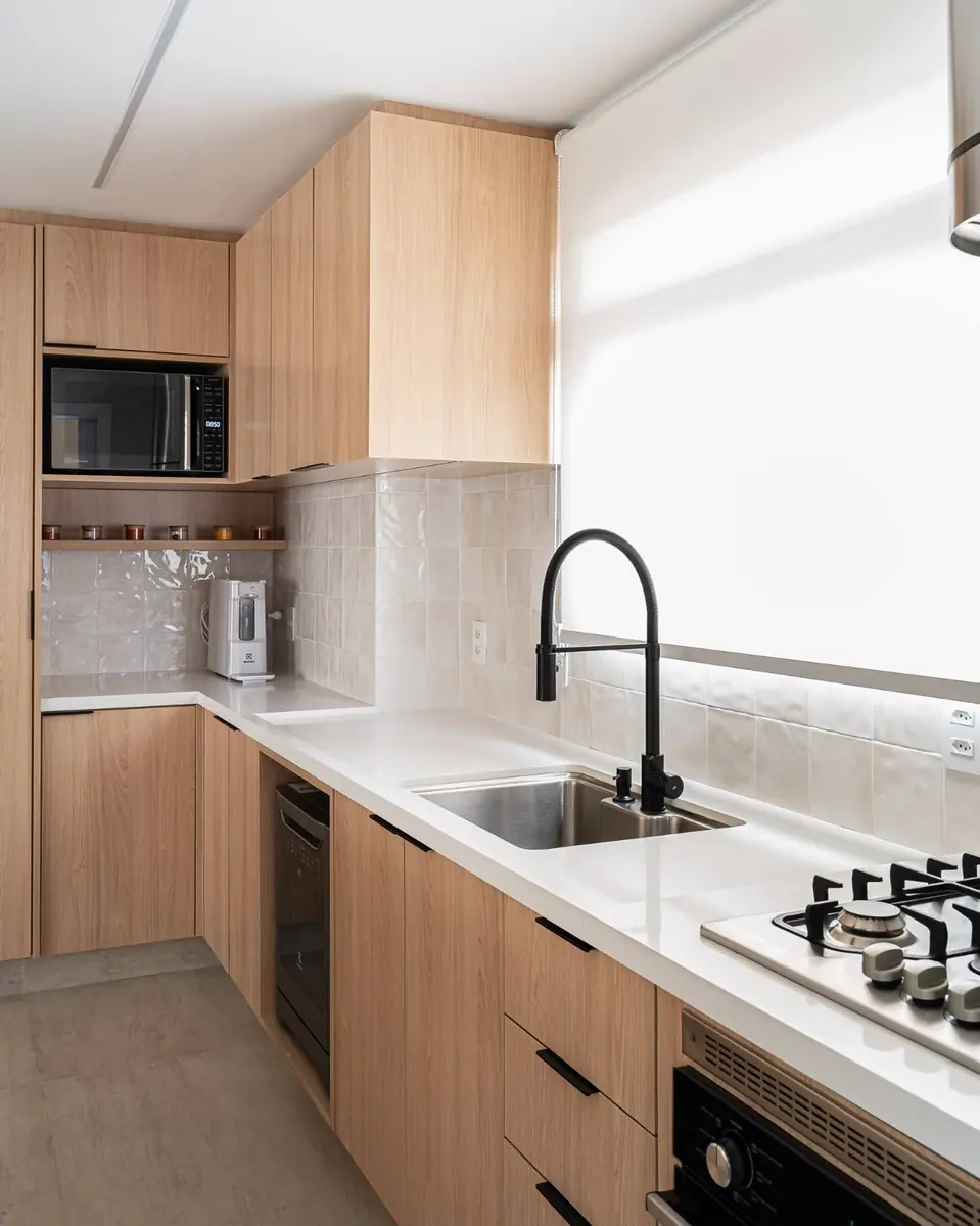 Bancada de cozinha com cooktop